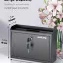 Uniclife Wall Mounted Mailbox with Key Lock & Newspaper Holder, Suggestion Box with Top Slots, Key Drop Box, Safe Lock Box, Metal Donation Box, Ballot Box for Office Business Activity