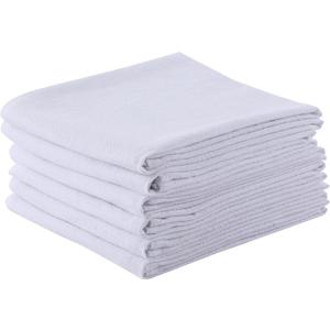 100% Cotton Flour Sack Dish Towels, Pack of 6, Blank Tea Towels Highly Absorbent for Kitchen, Drying and Cleaning 50x70cm (White)