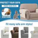 Couch Cushion Covers for Sectional Sofa, Stretch Soft Sofa Slipcovers Washable Wear-Resistant Universal Furniture Protector for Living Room(1 Piece Armrest Cover, Ivory)