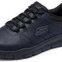 Skechers Women's Work Hands Free Slip Ins Nampa-Cottonbud Bungee Athletic Sr Shoes (7.5, Black)