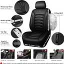 CAR PASS 3D Foam PU Leather Car Seat Covers, Universal Seat Covers Full Sets for Trucks SUV Sedan Automotive Seat Covers Armrest Airbag Compatible Waterproof Comfortable Faux Nappa Leather Pure Black