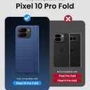 BXYJY for Google Pixel 10 Pro Fold Case, Slim with Stand, Front Privacy Screen Protector, Hinge Protection, Full Body Rugged Hard Cover, Shockproof Protective Phone Case for Pixel 10 Pro Fold, Blue