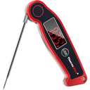 ThermoPro TP19 Waterproof Digital Meat Thermometer for Grilling with Ambidextrous Backlit & Thermocouple Instant Read Kitchen Cooking Food Thermometer for Candy Water Oil BBQ Grill Smoker (Classic-red)