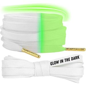 Loop King Laces 1 Pair Luxury Glow in the Dark Shoe Laces with Gold Tips