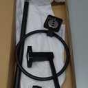 Bathroom Hardware Set 4 Pieces, Matte Black Towel Bar Set, Includes 16In Towel Bar, Towel Ring, Robe Towel Hooks,Toilet Paper Holder, Bathroom Towel Rack Set