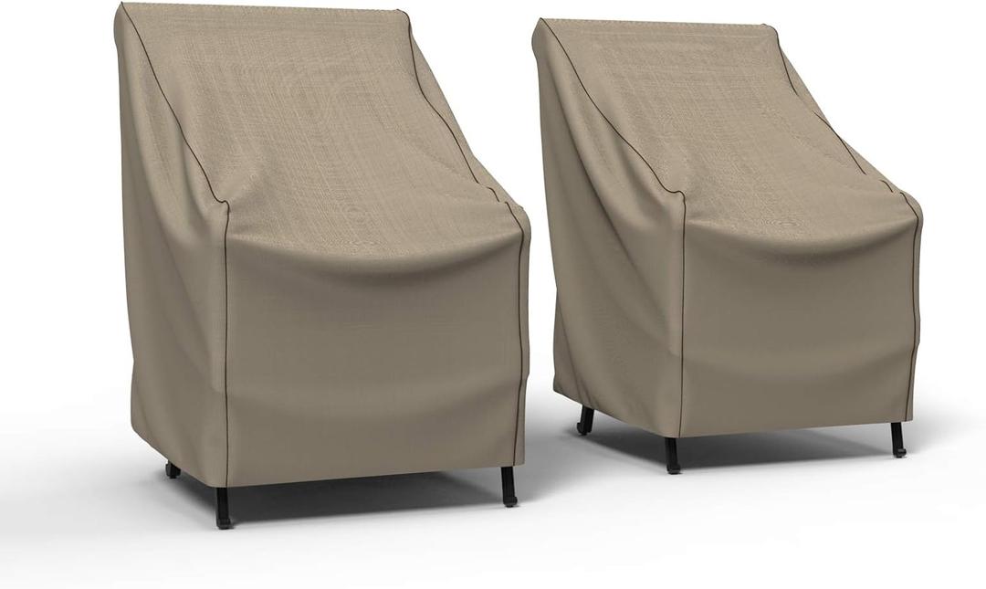 Budge P1A02PM1-2PK English Garden Patio Chair Cover, Heavy Duty and Waterproof, Extra Small, Tan Tweed
