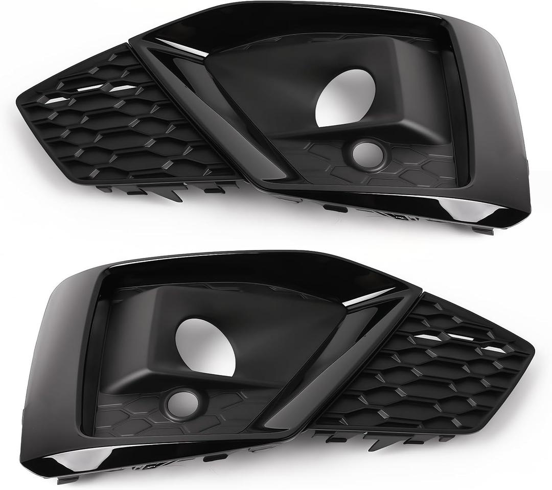 2PCS Front Bumper Fog Light Grille Cover Bezel Compatible with Audi A5 S5 Coupe Sportback Quattro B9.5 2020-2025 | Left & Right Driver Passenger Side Fog Lamp Frame Trim | Replaces 8W6807681TT94 8W680