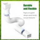2 Pack Rain Gutter Downspout Extensions Flexible,Drain Downspout Extender Connector 21"-68",Screws for Included,White