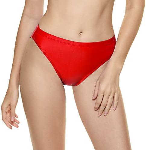 Bellecarrie Women's Bikini Bottoms Swimsuit High Cut Tankini Bottoms Mid Rise Swim Briefs, XS