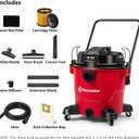 Vacmaster 16-Gallon 6.5 Peak HP Wet/Dry Vacuum VJH1612PF 1101, Red