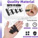 Swpeet 26Pcs 4 Sizes 77mm/57mm/47mm/37mm Stainless Steel Black Straight Corner Braces Sturdy Metal Brackets Mending Repair Plate Kit with 64Pcs Screws for Wooden Frame Bed Furniture Bookshelf