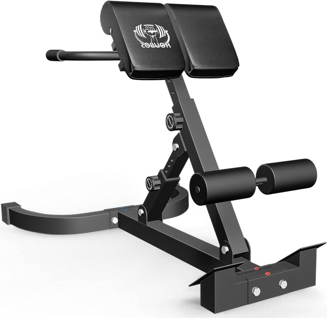 Hyper Back Extension Roman Chair - Back Extension Bench Machine for Glute, Hamstring and Lower Back, Multi-Functional Bench for Full All-in-One Body Workout, Foldable for Home Gym Fitness, 40.5" X 27.5" X 11.4"
