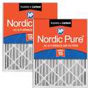 Nordic Pure 16x25x4 (15_1/2 x 24_1/2 x 3_5/8) Pleated Air Filters MERV 15 Plus Carbon 2 Pack