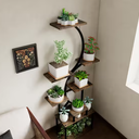Plant Stand Indoor with Grow Lights, 6 Tiered Tall Plant Shelf, 63" Metal Plant Stand for Indoor Plants Multiple, Half-Moon Plant Rack Display Shelf, 2 Pcs Plant Holder for Living Room, Patio