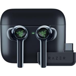 Razer Hammerhead Pro HyperSpeed Wireless Gaming Earbuds for PC, PlayStation, Switch, Mobile: Adjustable ANC - Fast Wireless Charging Case - 30 Hr Battery - Bluetooth 5.3 - Chroma RGB - Black