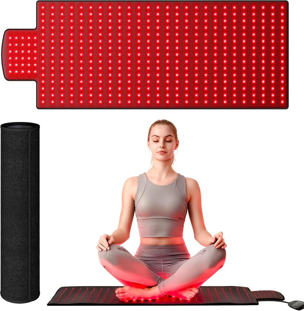 Red Light Therapy Mat for Body, 40" x 16.5" Full Body Blanket with 660nm & 850nm Dual Wavelength, Red Light Therapy Pad for Back Waist Shoulder Knee Joint, Gifts for Women Men