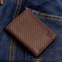 FOXHACKLE Airtag Wallet Slim Minimalist Leather Credit Card Holder for Men Women, RFID Blocking Front Pocket Mens Leather wallet (Carbon Brown)