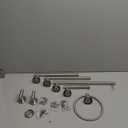 6 Pieces Brushed Nickel Bathroom Hardware Accessories Set Hand Towel Ring 16&23.6 inch Round Towel Bar Silver Toilet Paper Holder Towel Hooks 2 Pieces SUS 304 Stainless Steel,Heavy Duty,Wall Mounted