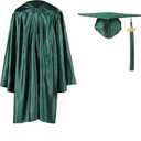 Shiny Kindergarten Graduation Cap and Gown Set (21, Forest Green)