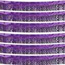 6P Light Purple Wavy Metallic Foil Fringe Banner Tinsel Banner Backdrop Garland Curtains for Parade Floats Wedding Birthday Parties Decoration Halloween Christmas