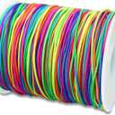 2 x Colorful Elastic String, Total 100M, 1MM Stretchy Bracelet String Bead Cord for Bracelets, Sewing, Necklace, Jewelry Making and Crafts.