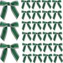 30 Pcs St. Patricks Day Ribbon Bows 4 Inch Green Clover Bow Shamrock Holiday Bows for Gift Wrapping, Cake Pops, Treat Bags (Green White Black)
