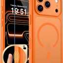 zapica Magnetic for iPhone 17 Pro Max Case, Upgraded [Camera Control Button] [Full Camera Protection] [with 1 Screen Protector] Translucent Matte Shockproof Protective Phone Cover, Starry Orange