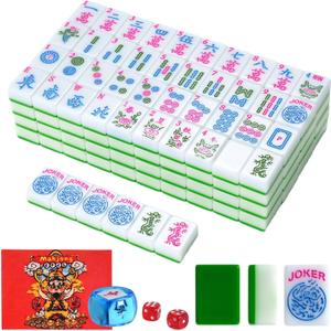 1.2-inch Premium American Mahjong Tile Set. Made of Durable and Sturdy Melamine. Perfect for Multiplayer Games, on-the-go Gaming, and Playing with Family and Friends. (Green)