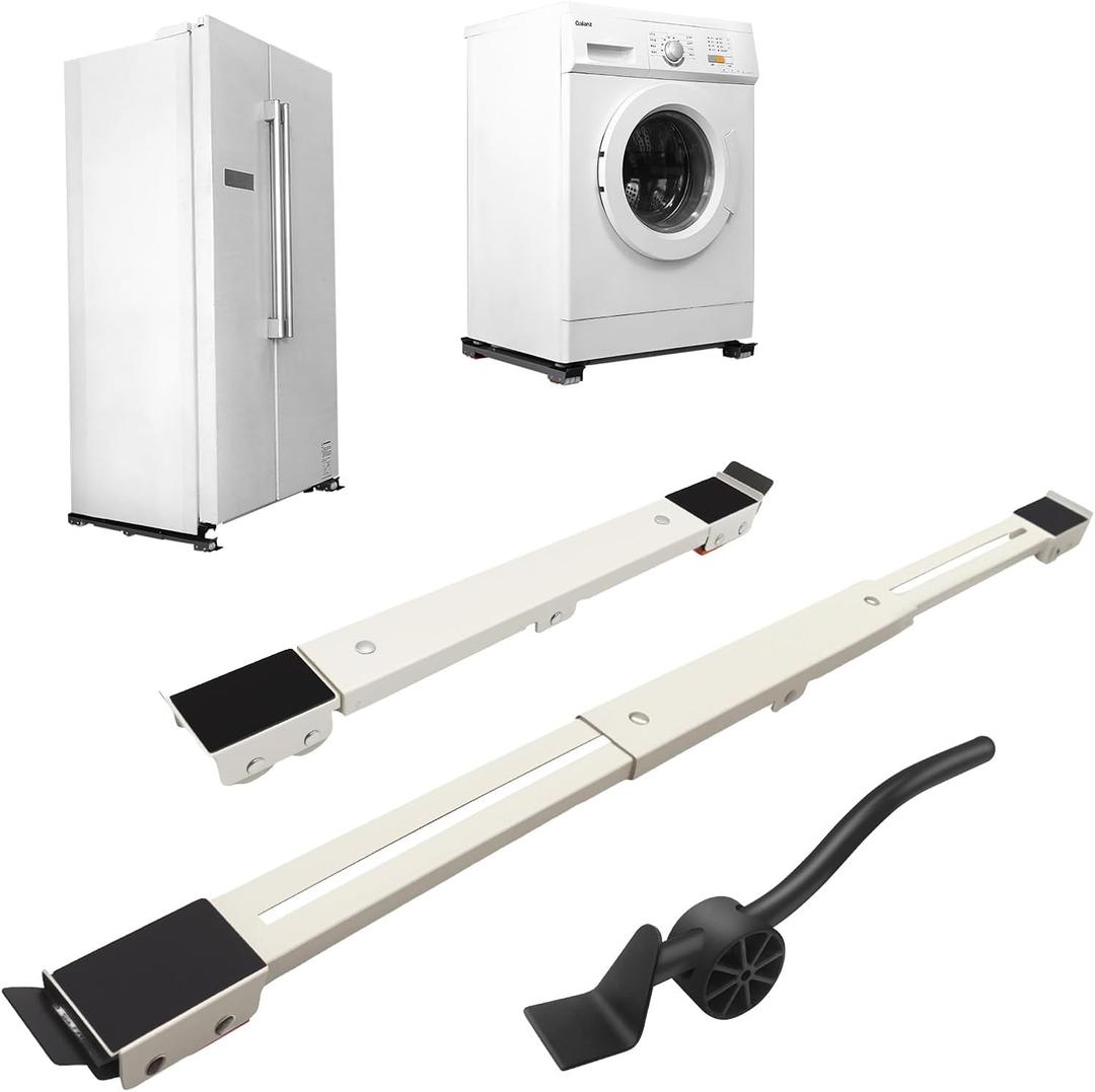 Extendable Appliance Rollers with Lifter Tool, Heavy Duty Furniture Movers for Refrigerator, Washer, Dryer, Sofa & Furniture Moving Base