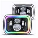 JHLion Upgraded NEW 1000% Bright RGB 5x7 LED Headlights LED lights w/ DRL Amber Turn Signal Hi/ Low Sealed Beam Compatible with Jeep Cherokee XJ Wrangler YJ GMC Comanche MJ