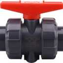 DERNORD PVC True Union Ball Valve with Full Port, EPDM O-Rings, and Reversible PTFE Seats,Rated at 200 PSI (1 inch Socket)