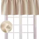 Hiasan Blackout Valance Curtains for Solid Room Darkening Rod Pocket Valances for Windows, 42 x 12 Inches Length, Biscotti Beige, 1 Panel