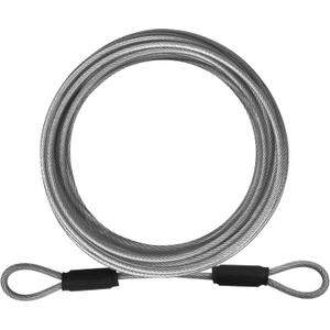 1/8inch Stainless Steel Security Cable 4/6/10/15FT Luggage Lock Safety Wire Flexible Steel Wire Rope with Double Loop (1 Pack) (Black)