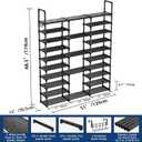 Mavivegue 10 Tiers Shoe Rack Tall Shoe Organizer Shoe Storage 55-65 Pairs Vertical Shoe Shelf Large Shoe Rack Organizer Stackable Shoe Racks for Entryway, Closet, Garage, Bedroom,Cloakroom -Black