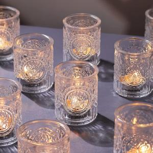 36pcs Votive Candle Holders, Clear Tea Light Candle Holder Glass for Wedding Table Centerpiece, Candle Holders for Table, Votive Candles Bulk for Party Dinner Home Decor