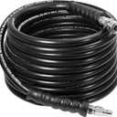 YAMATIC 3/8" Pressure Washer Hose 50FT with Stainless Steel Quick Connector, 5000PSI Rubber Power Washer Replacement Hose, Steel Wire Braided, Compatible with Simpson, Craftsman, Champion