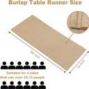 12 Pack Burlap Table Runners 12x108 Inch - Natural Jute Rustic Farmhouse Table Runner Decor for Western Wedding, Farmhouse Party, Holiday & Kitchen Dining Table (Brown, 12x108 12PC)