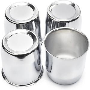 4Pcs 3.27 inch Wheel Center Caps Fit 3.27" Center Bore Truck Trailer RV SUV Wheels Rims, Carbon Steel Chrome Silver Push Through Hub Covers