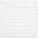 COTTON CRAFT Bath Tub Mats - Set of 2 Sculpted Tile 100% Cotton Absorbent Low Lint 1000 GSM Luxury Bath Mat - Hotel Spa Shower Bathroom Towel Rug Step Out Floor Mat -Not a Bathroom Rug - 21x34 - White