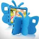 Fire HD 10 Kids Tablet 11th Gen 2021 2023 Case 10.1 Cute Butterfly Kids Pro Case with Stand Light Weight EVA Rugged Shockproof Heavy Duty Kids Friendly Full Cover for Kids Girls (Blue)