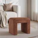 Get Set Style Vanity Stool Chair, Fully Assembled Modern Wool Ottoman Footstool with Wooden Legs, Multifunctional Upholstered Sofa Bench Extra Seat for Makeup Room Living Room Entryway Office, 20"D x 17"W x 17.8"H