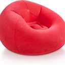 Realspring Inflatable Bean Bag Chairs for Adult Blow up Chairs Lazy Sofa Folding Portable Inflatable Chair for Movie Outdoor Room Bedroom Reading Camping(Red)