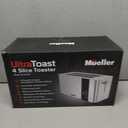 Mueller UltraToast Full Stainless Steel Toaster 4 Slice, Long Extra-Wide Slots for Bagels and Waffles, 6 Browning Levels, LED Display, Cancel/Defrost/Reheat Functions & Removable Tray, Kitchen Gadgets