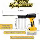 Electric Powder Duster for Diatomaceous Earth Compatible with 20V Dewalt Battery (Battery Not Included), 4-Speed Adjustable Cordless Powder Sprayer, 1L Large Capacity Dust Applicator