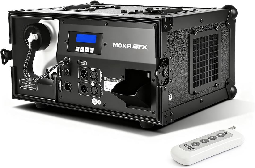 Moka Water-Based Hazer 1200W Silent Professional Haze Machine with DMX, Remote Control, Timer & Flight Case for DJ, Stage, Theater, Nightclub, Wedding, Church, Concert & Live Events (Hazer)