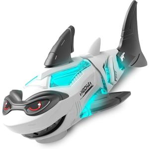 puzgic Shark Toy Interactive Crawling Shark Toys with Music and Lights for Kids, Auto-Direction Change Crawling Walking Toy for Infants Toddlers 3 4 5 6 7 8 Year Old, Boy Girl Birthday