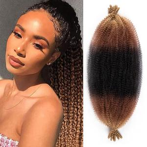 8 Packs Springy Afro Twist Hair 16 inch Pre-Separated Marley Twist Braiding Hair Soft Synthetic Crochet for Distressed Faux Locs Spring Twist Hair Extensions for Women (16 Inch (Pack of 8), 1B3027#)