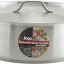 Winco Commercial-Grade Stainless Steel Brazier with Lid, 20 Quart