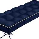 Outdoor Bench Cushion, Tufted Patio Seat Pad for Garden Bench, Porch Swing, Indoor/Outoor Furniture (Blue, 48X18X4 inch)