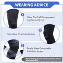 (4 in 1) Professional Knee Brace Built-in Copper Joe Full Leg Compression Sleeve, Adjustable and Detachable Straps - Knee Brace for Men & Women, with Patella Gel Pads & Side Stabilizers, Knee Support Protector for Running, Meniscus Tear, Arthritis